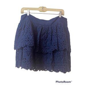 BANANA REPUBLIC Tiered Eyelet Lace Short Skirt, Size 12